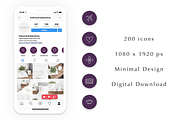 200 Instagram Story Highlight Icons, a Social Media Template by Blog&Glow (Thumbnail 4 of 4)