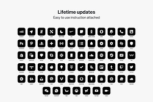 IOS 14 Icons - Simple B & W Pack