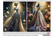 Victorian Gothic Wedding Dresses, a Wallpaper Graphic by EdeniaArtStudio (Thumbnail 3 of 7)