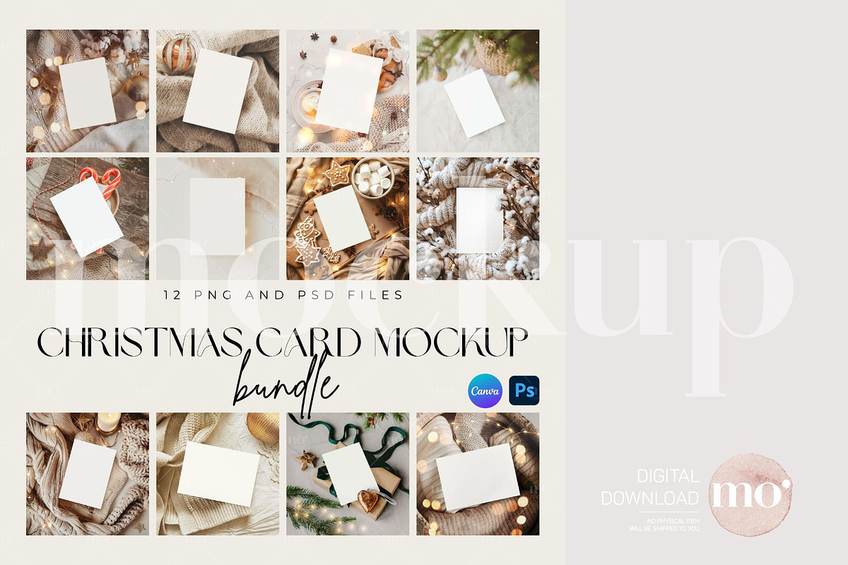 Christmas Card Mockup Bundle, a Product Mockup by MoMockups (Photo 1 of 7)