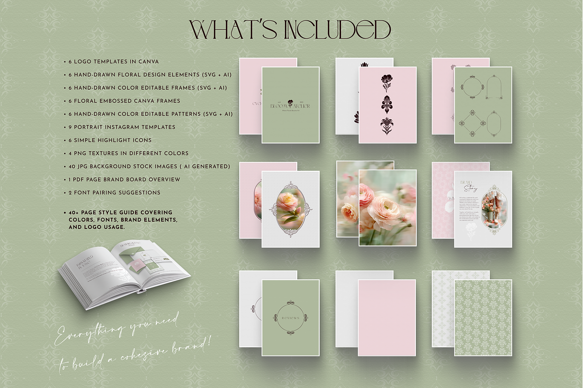 Floral Branding Kit & Logo Templates, a Branding & Logo Template by Under My Cozy Roof (Photo 3 of 18)