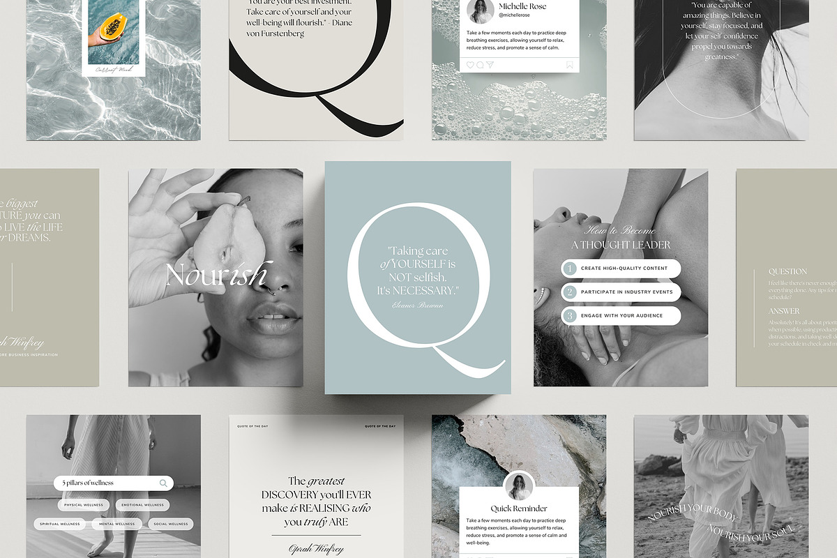Wellness Instagram Templates, a Social Media Template by Studio Loire (Photo 4 of 8)
