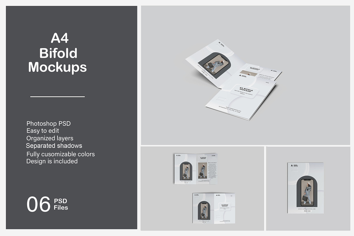 A4 Bifold Mockup, a Print Template by mahhyud (Photo 1 of 7)