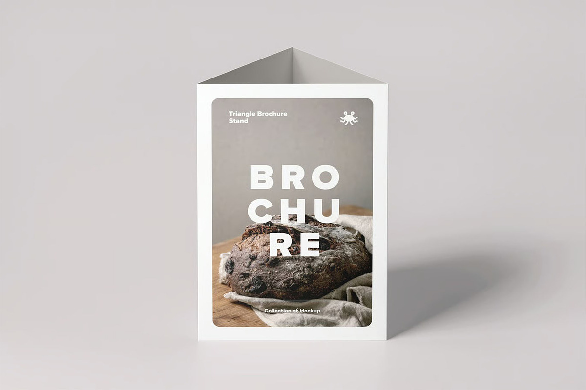 Triangle A5 Brochure Stand Mock-up, an Advertising Mockup by zippypixelstudio (Photo 5 of 10)