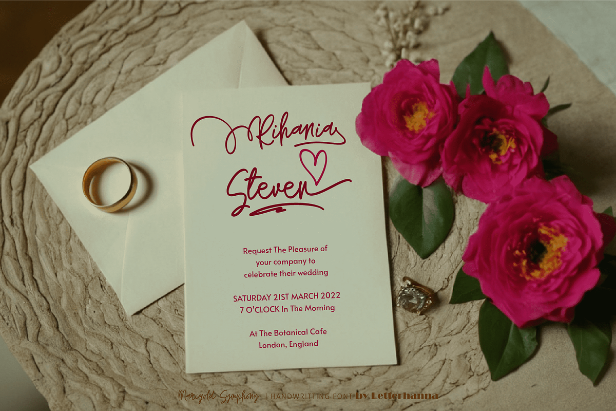 Marigold Symphony Wedding Font, a Handwritten Font by Letterhanna Studio (Photo 14 of 16)