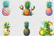 Pineapple Watercolor Clipart, an Illustration by Black Bird Studio (Thumbnail 6 of 6)