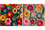Embroidered Flower Flowers, a Background Graphic by IrySha (Thumbnail 4 of 8)