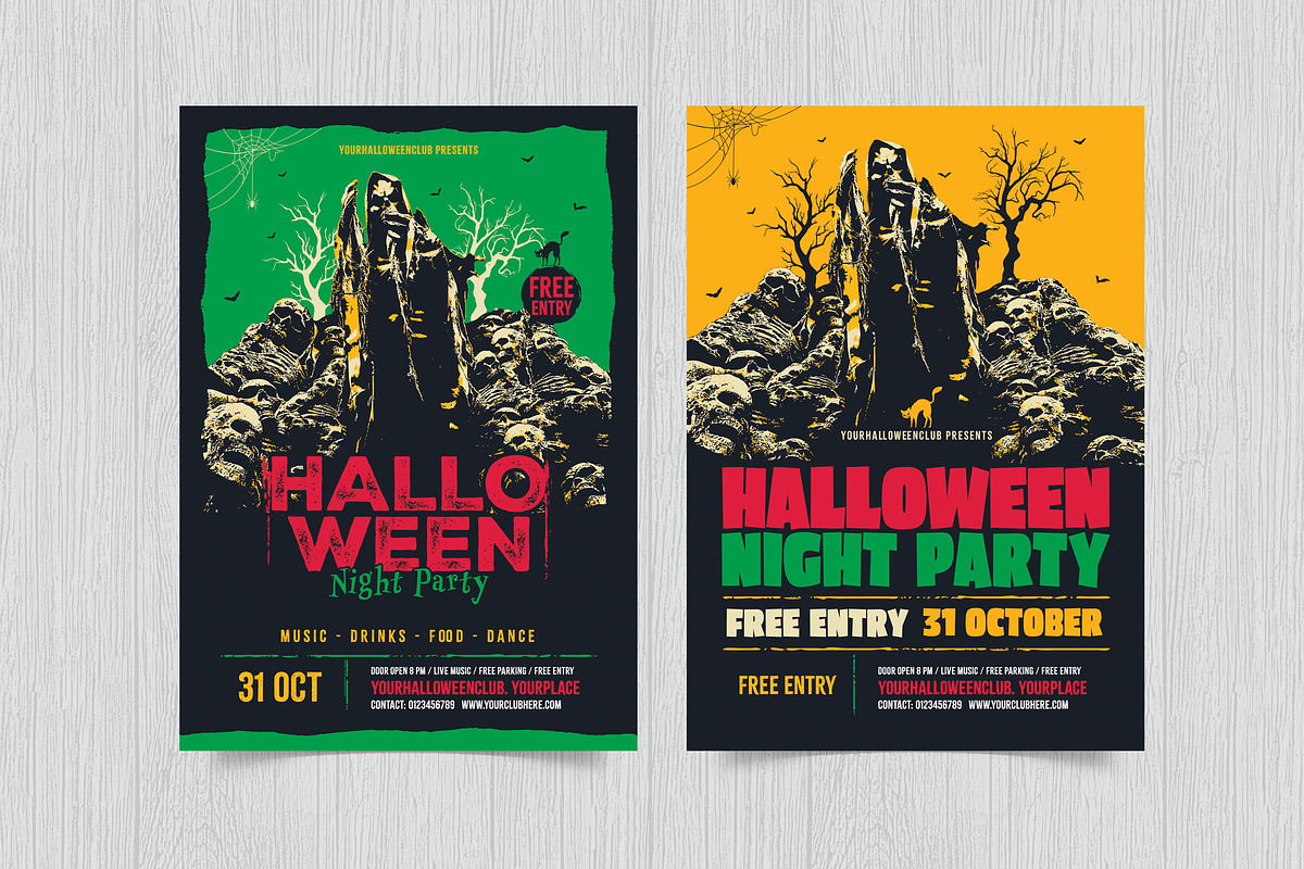 Halloween Night Party, a Flyer Template by DesignWorkz