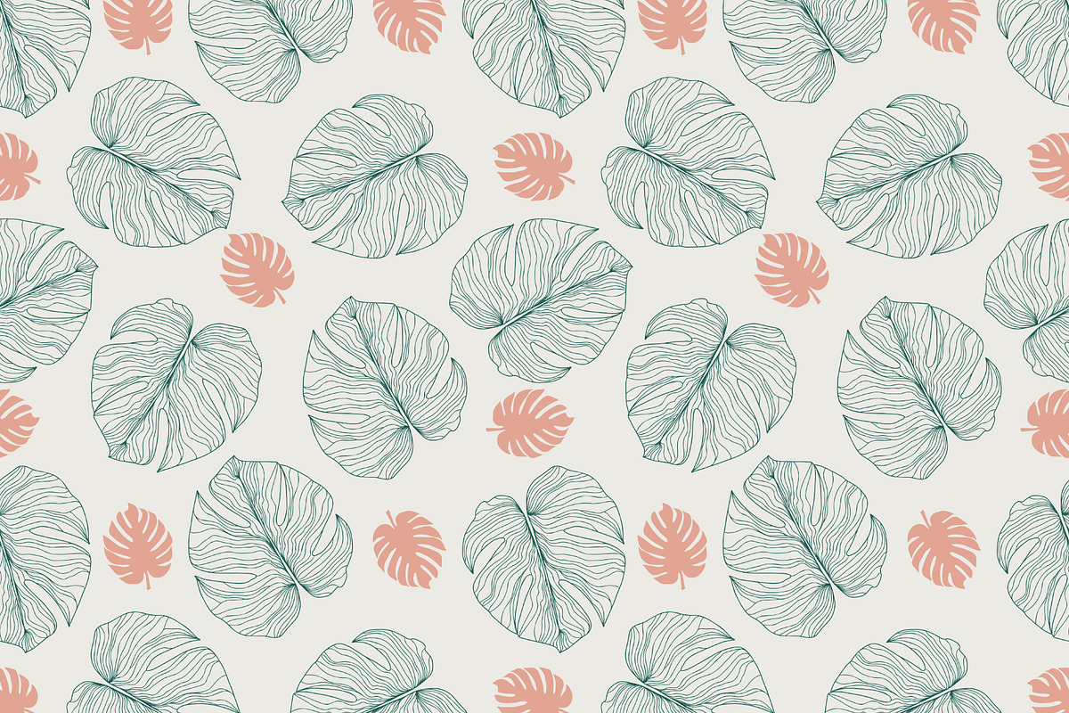 Seamless pattern tropical leaves, a Background Graphic by OrcaJs