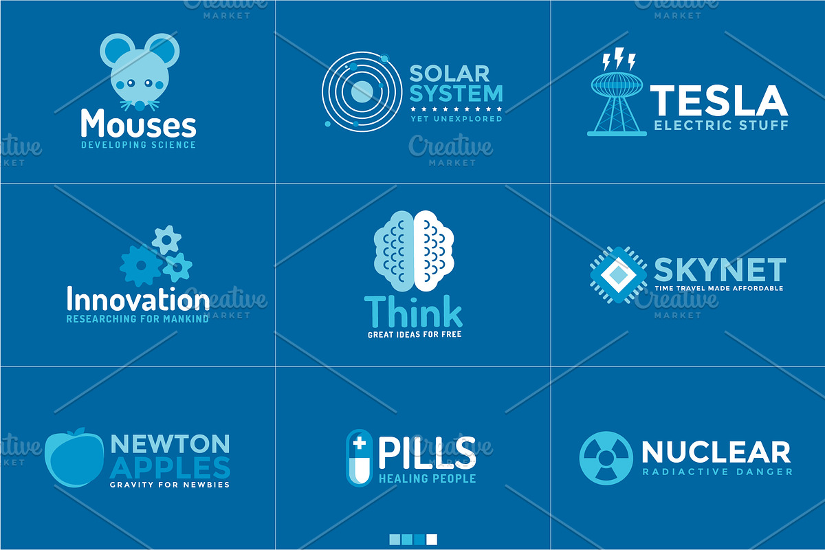 Science: 108 Flat Logos Bundle, a Branding & Logo Template by ToonPlanet Vector Assets (Photo 5 of 9)