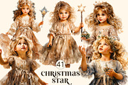 Christmas star Victorian little girl, a Person Illustration by Hello My Print (Thumbnail 1 of 7)