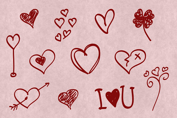 Hand Drawn Heart Shapes