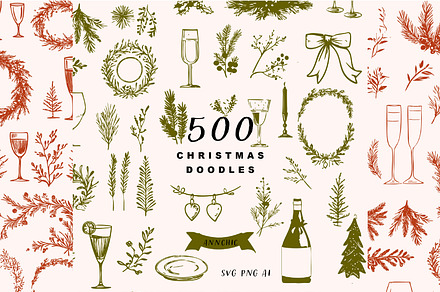 Christmas clipart hand drawn doodles, an Object Graphic by Anna Sokol