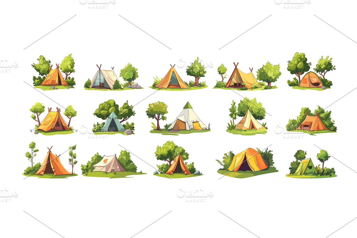 Camping shelter cartoon vector, an Object Illustration by Onyx