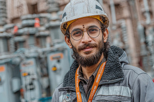 Portrait of a confident indian engineer at an industrial site with safety gear, an Industrial Photo by AS photostudio