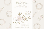 30 floral frames, rose flower, an Illustration by Bloom21Art (Thumbnail 1 of 5)