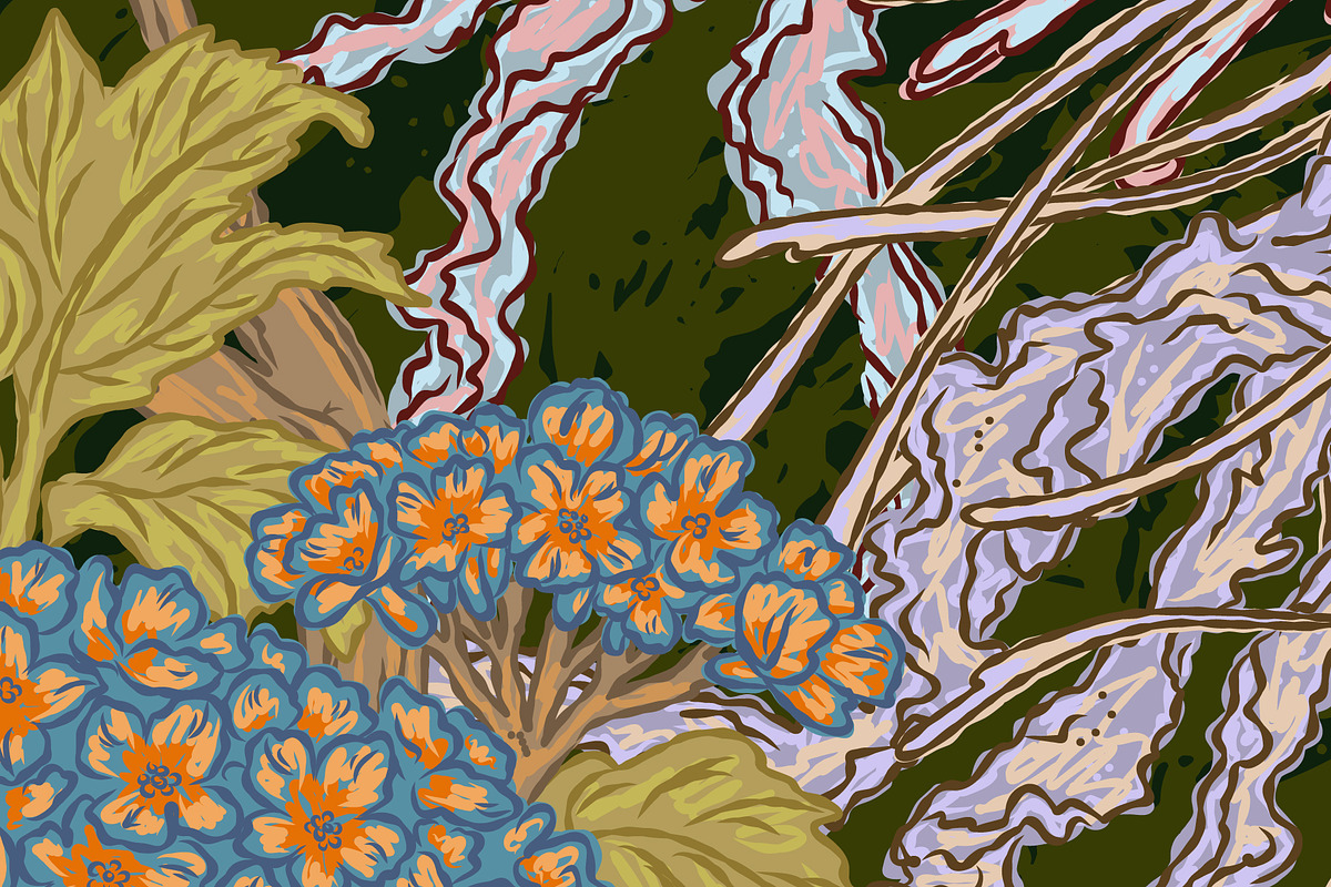 Jellyfish&Hydrangea Botanical Garden, a Pattern Graphic by NayaChu (Photo 5 of 9)