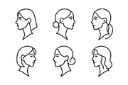 Feminine Face Icon Collection, an Outline Icon by Vectorium Studio (Thumbnail 2 of 2)