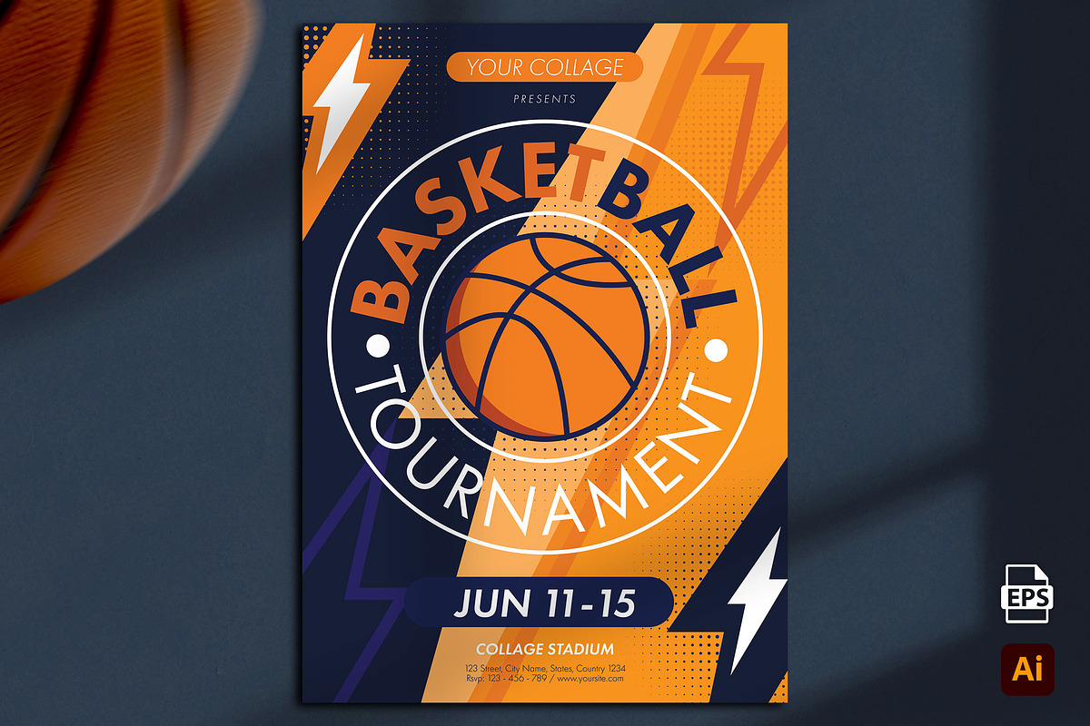 Basketball Tournament Flyer, a Flyer Template by Aarley Kaiven (Photo 1 of 2)