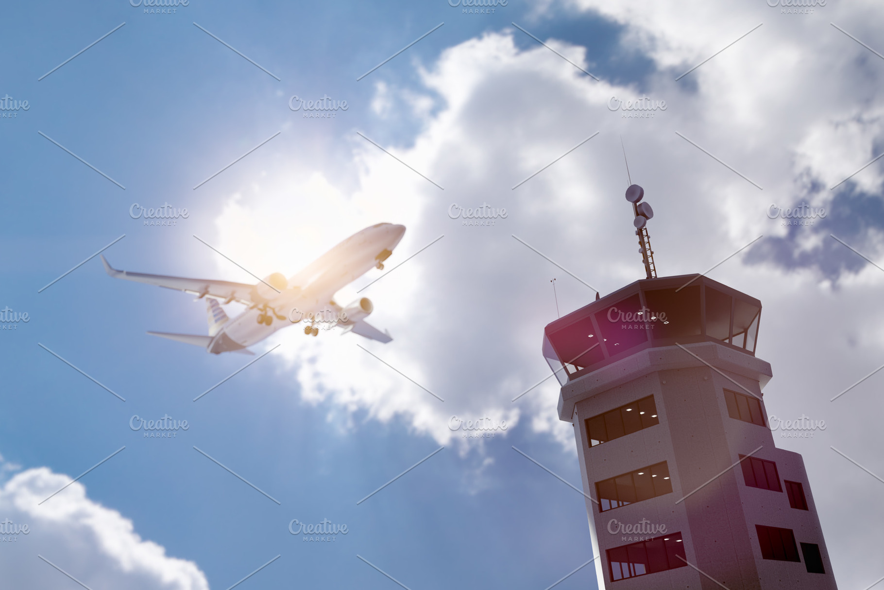 Air Traffic Control Tower Airplane, a Transportation Photo by Andy Dean Photography