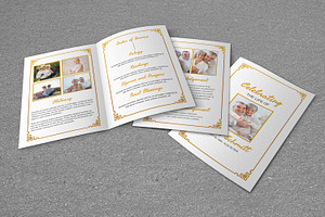 Funeral Program Template Golden