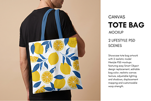 Canvas Tote Bag Model Mockup Bundle
