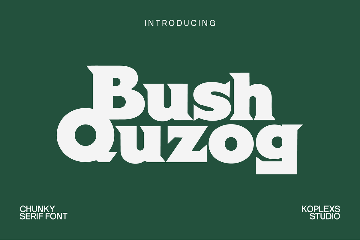 Bush Quzoq Font | Bold Chunky Serif, a Serif Font by Koplexs Studio (Photo 1 of 10)