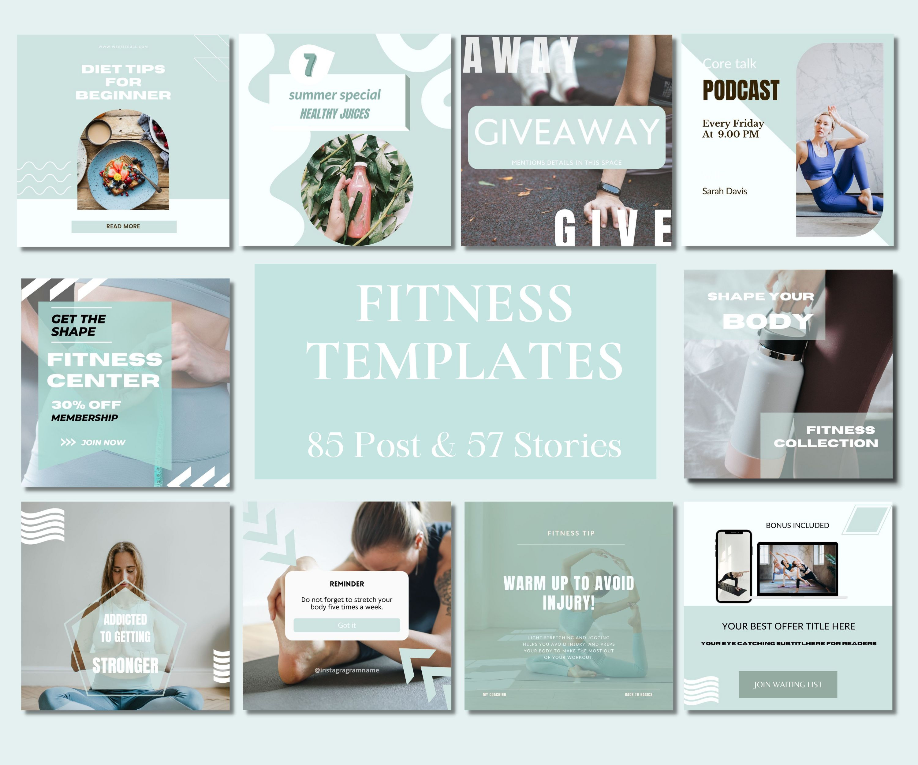Fitness Coach Instagram | Canva, a Social Media Template by Deepa ...