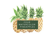 Watercolor Pineapples, an Illustration by One and Only Paper (Thumbnail 3 of 6)