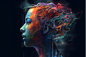 Colorful mental health. Generate Ai, a Person Photo by Ylivdesign