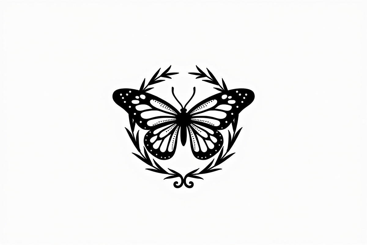 Rose Butterfly Wreath Silhouette —, an Illustration by Amazin_art (Photo 17 of 25)