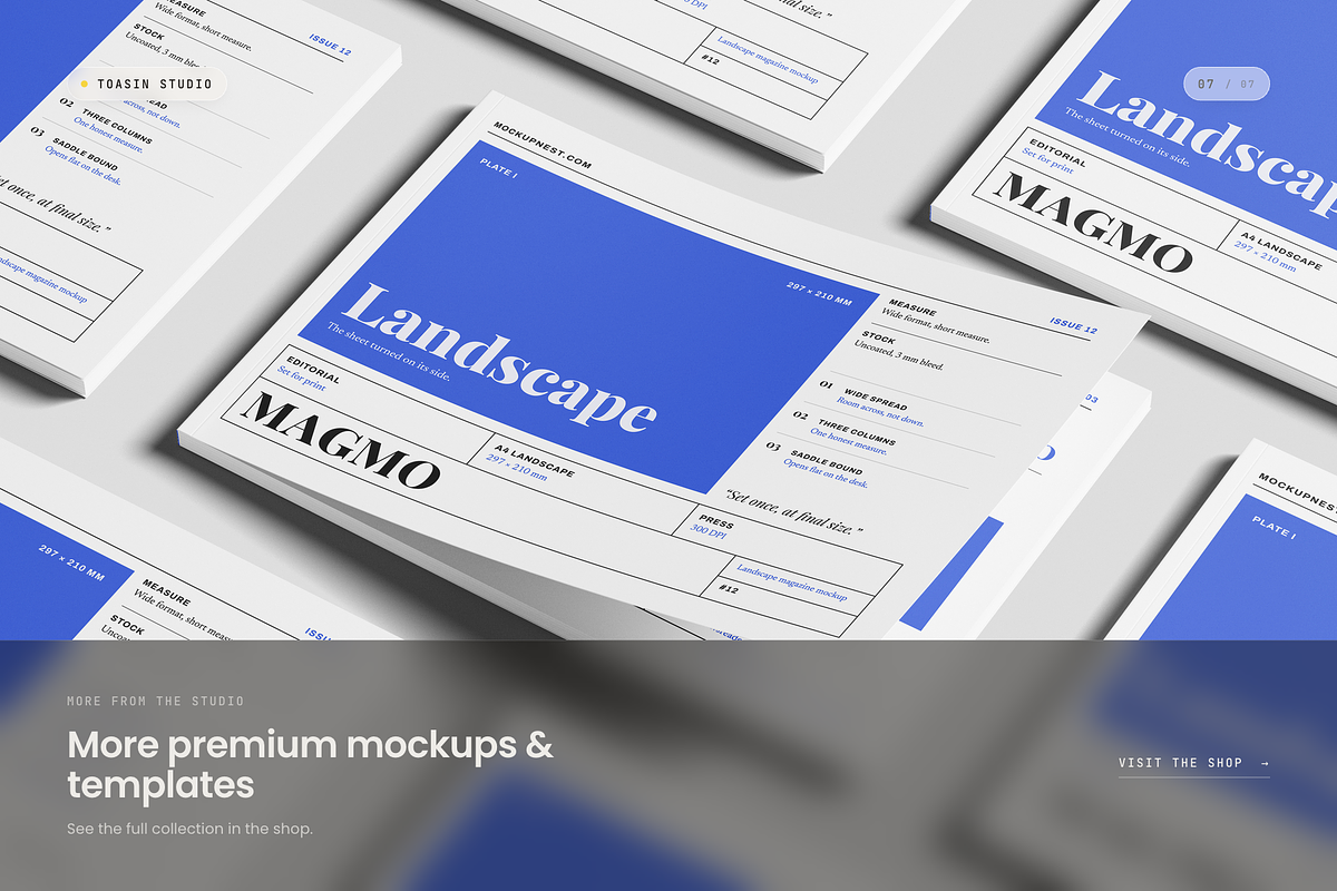 A4 Landscape Magazine Mockup, a Books & Magazine Mockup by Toasin Studio (Photo 7 of 7)