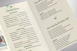 Green Legal Trifold Funeral Program