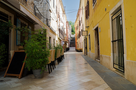 Old streets in Pula old town, Croatia