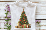 Watercolor Christmas tree Clipart, an Illustration by CraftArtStudio (Thumbnail 3 of 6)