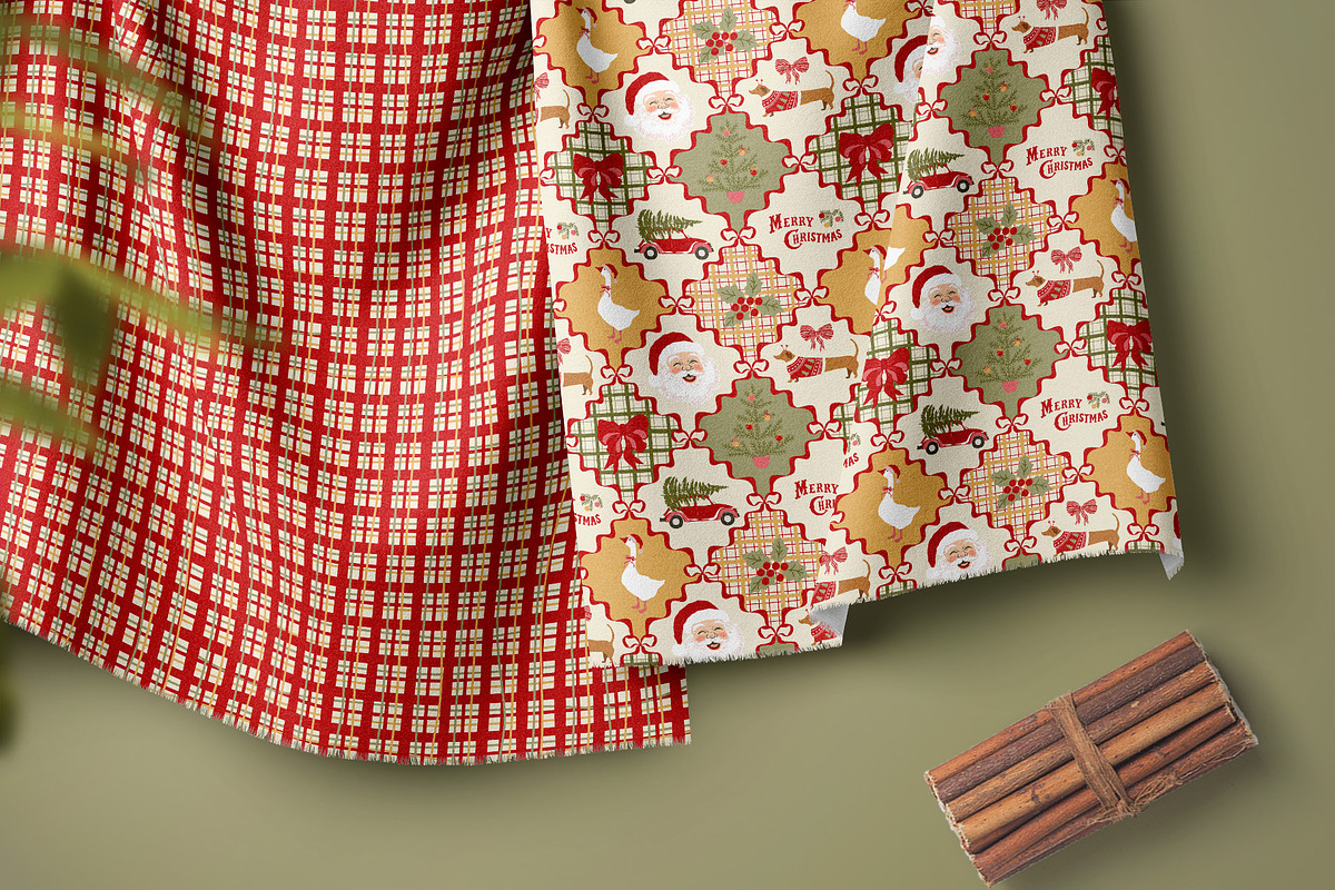 Vintage Christmas patchwork, a Pattern Graphic by Tani Kuzminka (Photo 14 of 27)