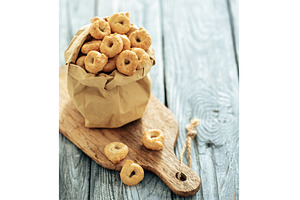 Taralli or tarallini, copy space, a Food & Drink Photo by Fascinadora