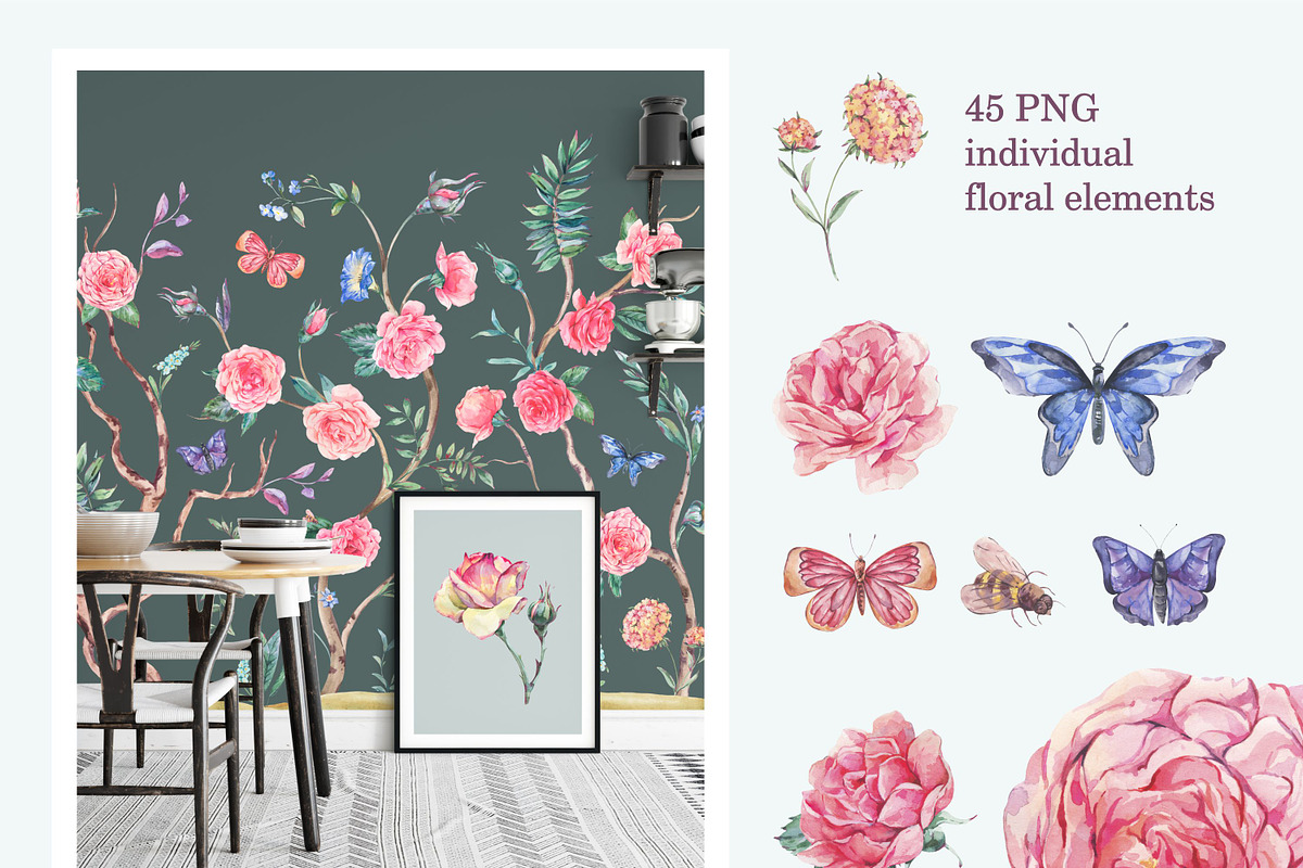 Chinoiseries Blooming Roses, an Object Graphic by Depiano (Photo 5 of 6)
