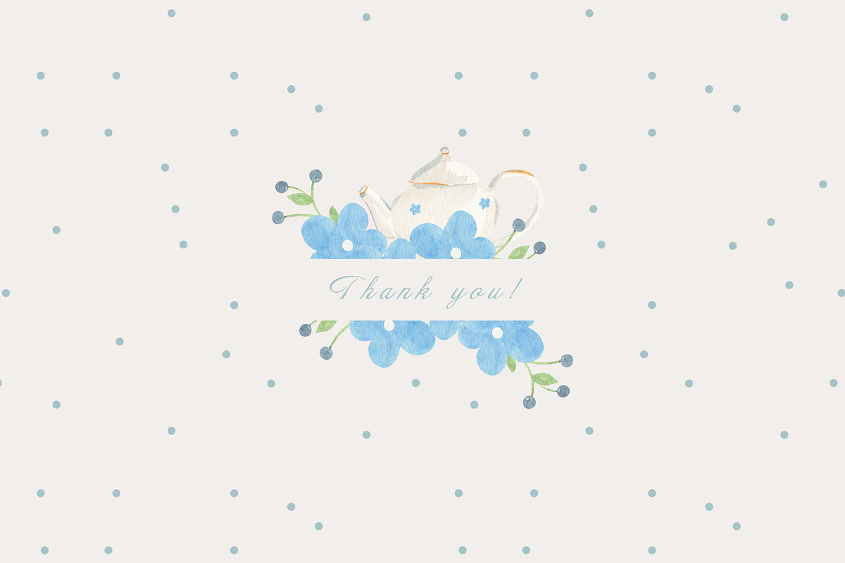 Tea Party Watercolor Clipart, a Decorative Illustration by natalisart (Photo 17 of 17)