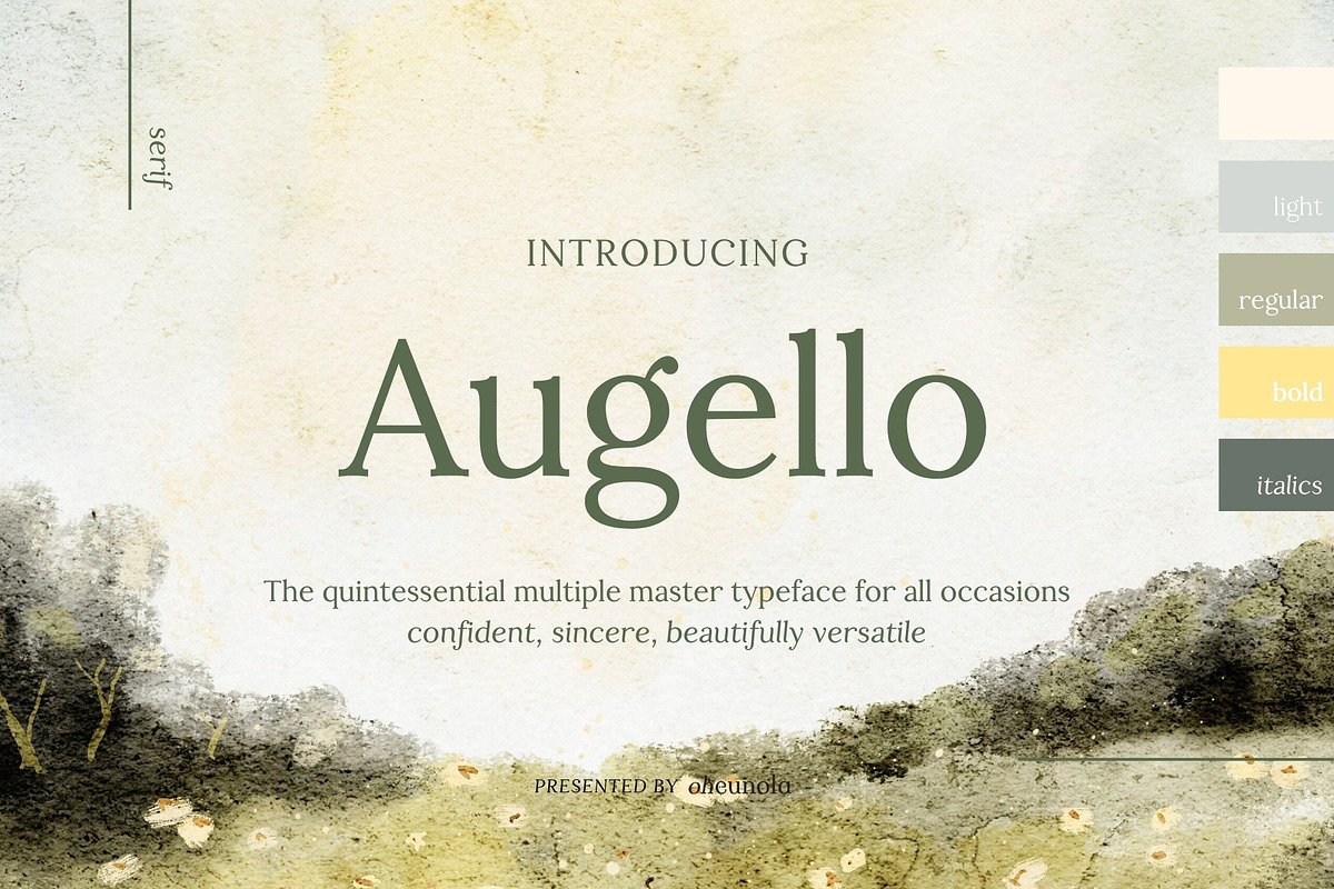 Augello Timeless Serif Typeface, a Serif Font by Oheunola (Photo 1 of 9)