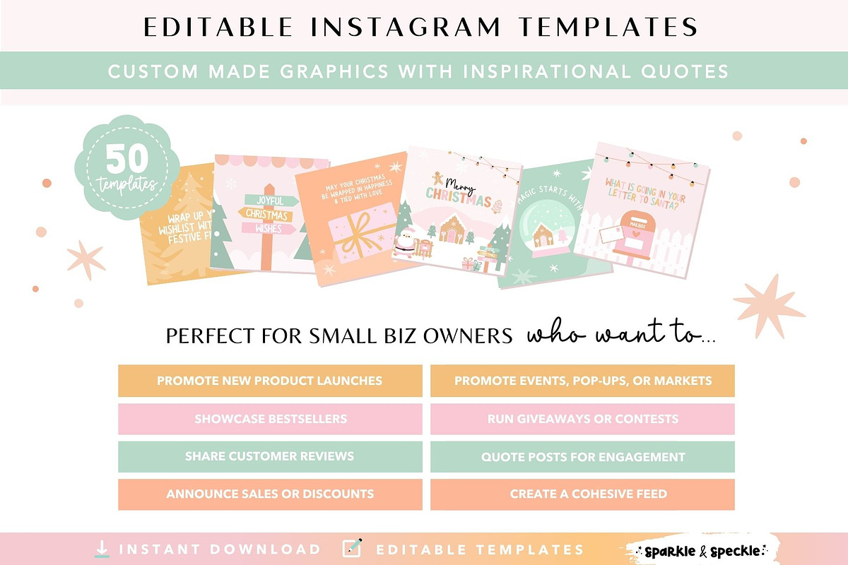 Playful Christmas Instagram Bundle, a Social Media Template by Sparkle & Speckle (Photo 6 of 6)