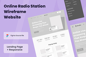 Radio Station Wireframe Website, a Wireframe Template by INSPR STD