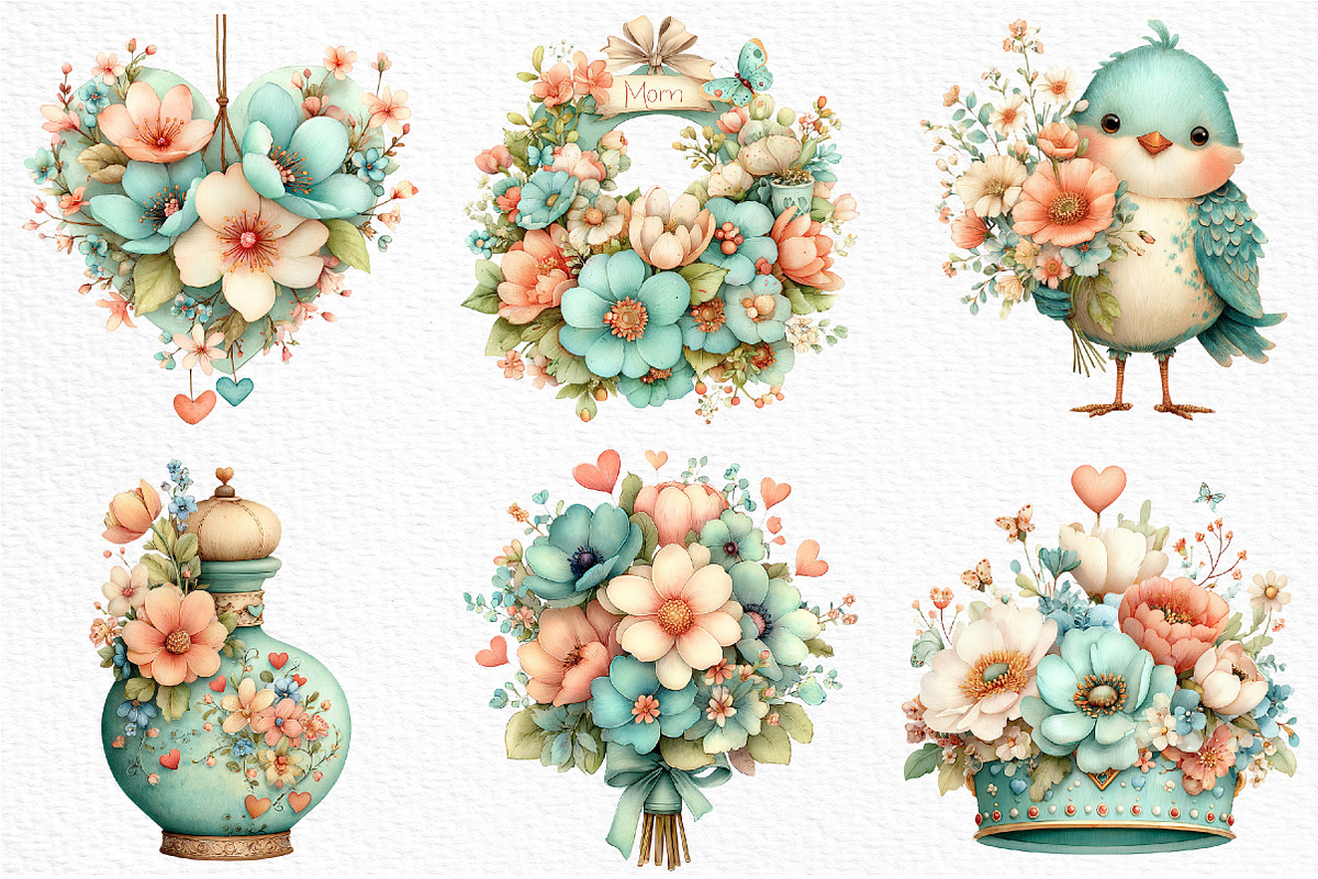 Whimsical Mother's Day Clipart, an Illustration by Craft Nest (Photo 5 of 11)
