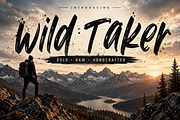 Wild Taker — Bold Brush Script Font, a Script Font by Wow Magic (Thumbnail 1 of 4)