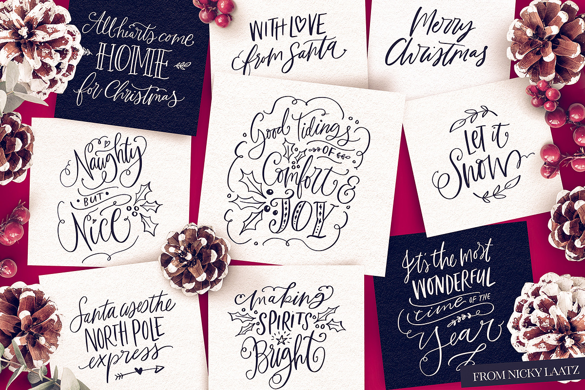 A Handlettered Christmas, a Decorative Illustration by Nicky Laatz (Photo 7 of 18)