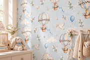 Cute Animals Nursery Wallpaper, a Wallpaper Graphic by by creative paper (Thumbnail 10 of 12)
