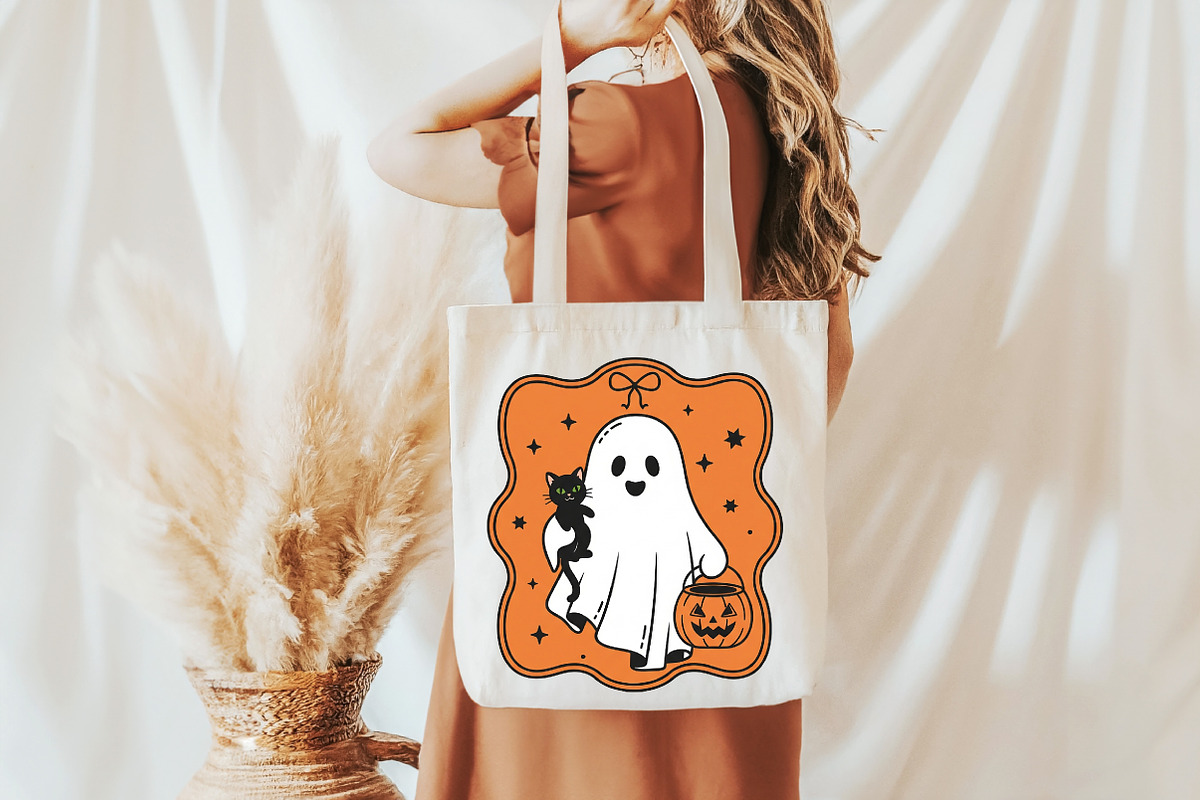 Halloween Ghost Cat Hand-Drawn Frame, an Illustration by Libby Wishes (Photo 6 of 6)