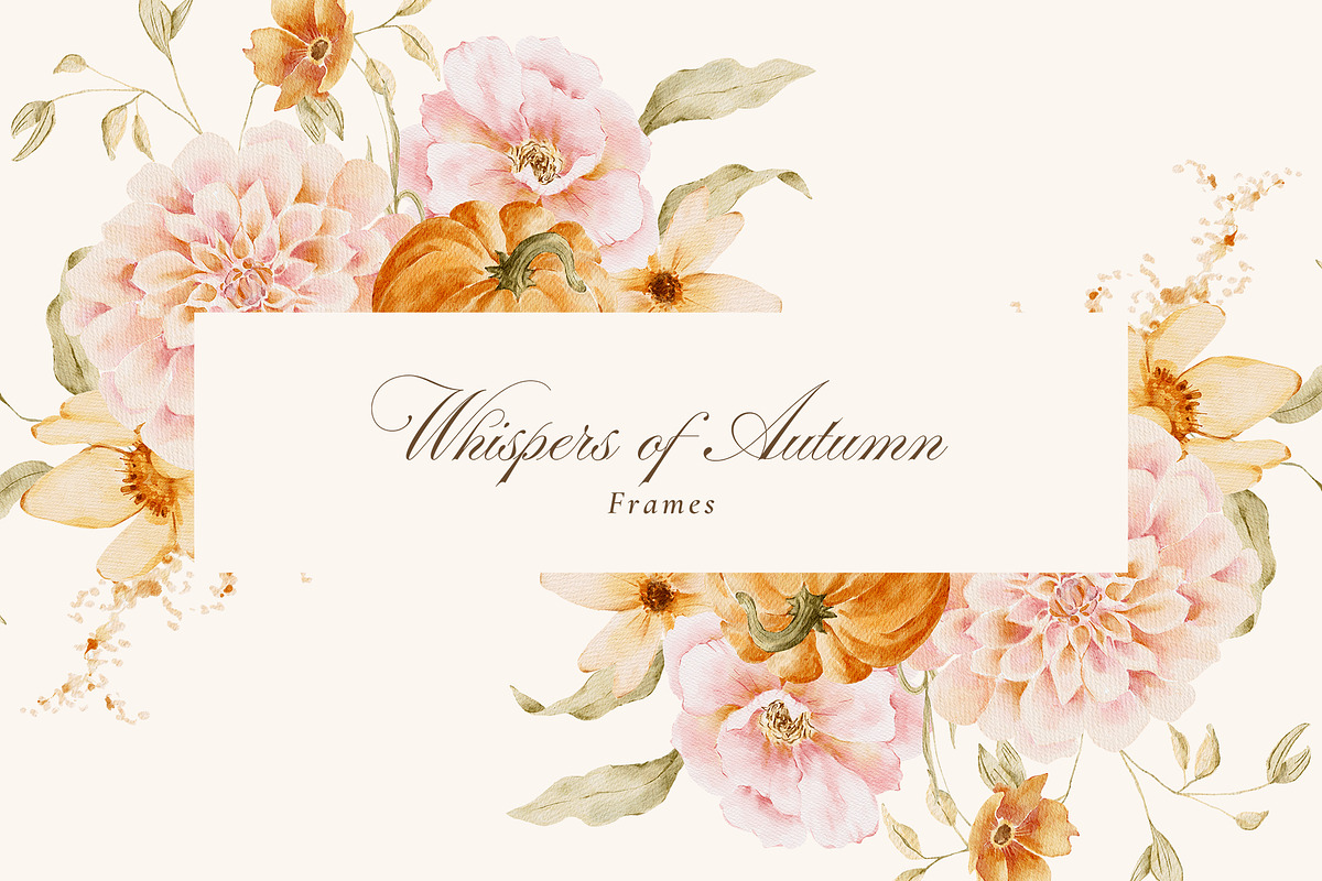 Autumn Watercolor Florals & Pumpkins, a Seasonal Illustration by Altea Design Studio (Photo 6 of 21)