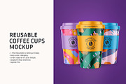 Reusable Coffee Cups Mockup, a Cups & Container Mockup by ShooShooShop (Thumbnail 1 of 3)