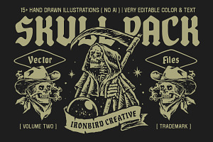 Skull Pack Volume 02, an Object Illustration by IronbirdCreative